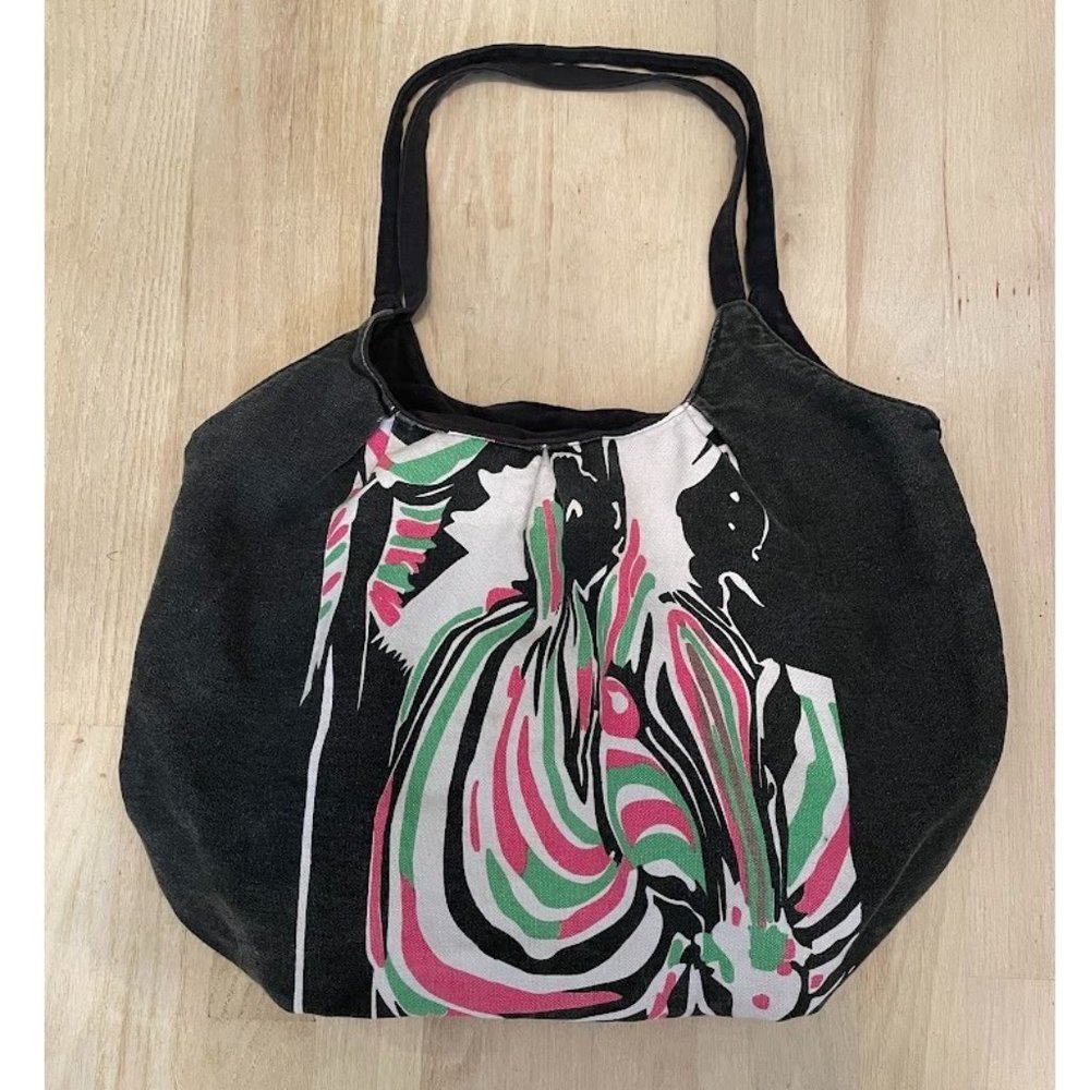 Abstract Neon Zebra Bag